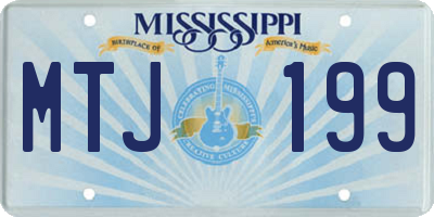 MS license plate MTJ199