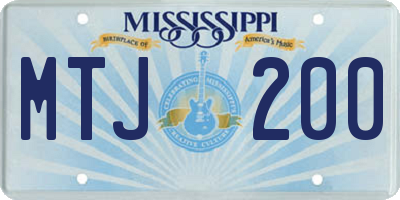 MS license plate MTJ200