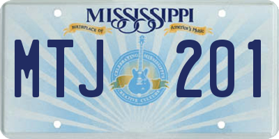 MS license plate MTJ201