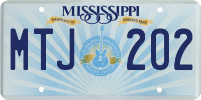 MS license plate MTJ202