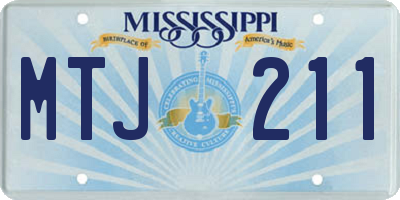 MS license plate MTJ211