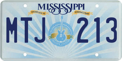 MS license plate MTJ213