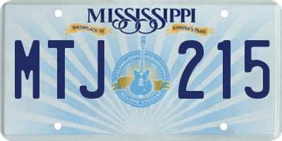 MS license plate MTJ215