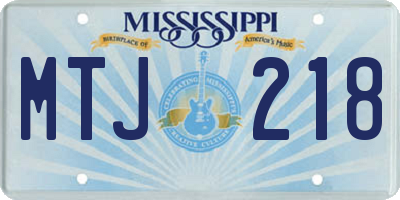 MS license plate MTJ218