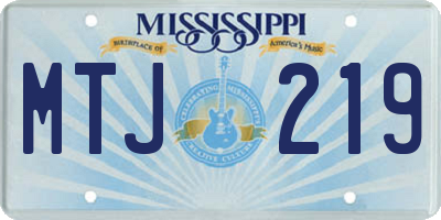 MS license plate MTJ219