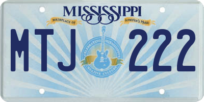 MS license plate MTJ222