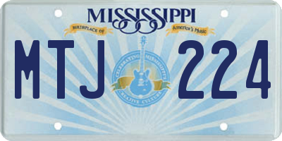 MS license plate MTJ224