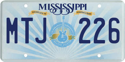 MS license plate MTJ226