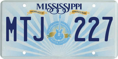 MS license plate MTJ227