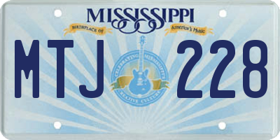 MS license plate MTJ228