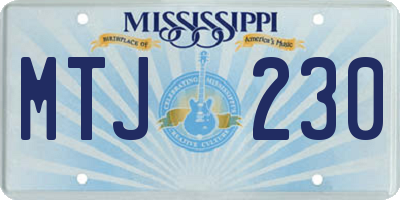 MS license plate MTJ230