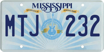 MS license plate MTJ232