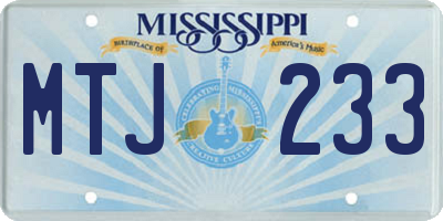 MS license plate MTJ233