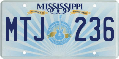 MS license plate MTJ236