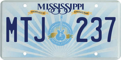 MS license plate MTJ237