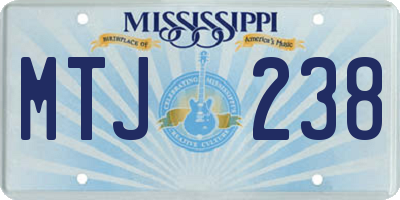 MS license plate MTJ238