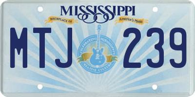 MS license plate MTJ239