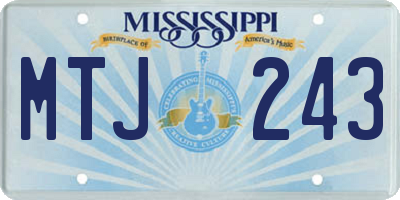 MS license plate MTJ243