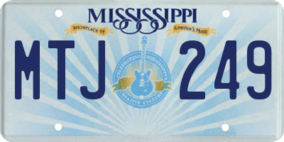 MS license plate MTJ249