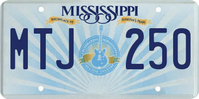 MS license plate MTJ250