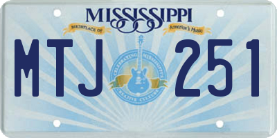 MS license plate MTJ251