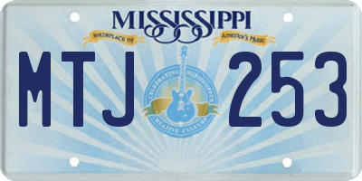 MS license plate MTJ253
