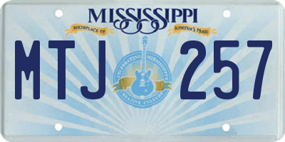 MS license plate MTJ257