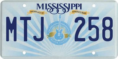 MS license plate MTJ258