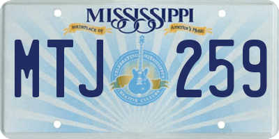 MS license plate MTJ259