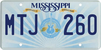 MS license plate MTJ260