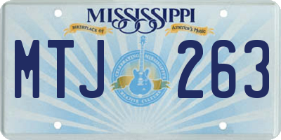 MS license plate MTJ263