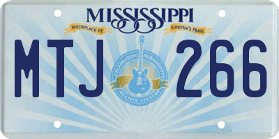 MS license plate MTJ266