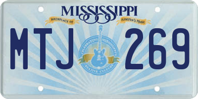 MS license plate MTJ269