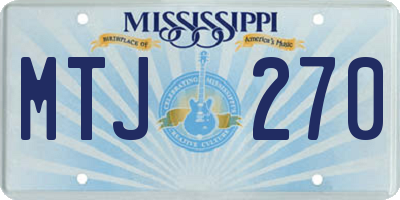 MS license plate MTJ270