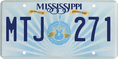 MS license plate MTJ271