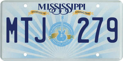 MS license plate MTJ279