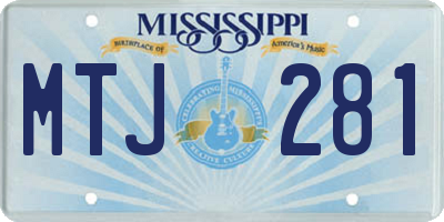 MS license plate MTJ281