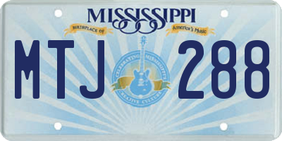 MS license plate MTJ288