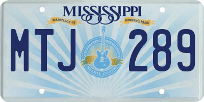 MS license plate MTJ289