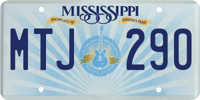 MS license plate MTJ290