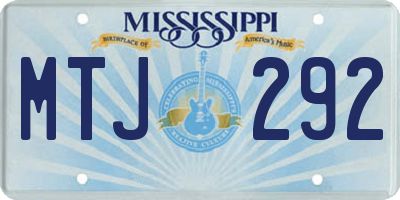 MS license plate MTJ292