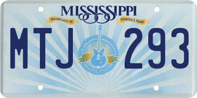 MS license plate MTJ293
