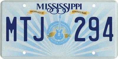 MS license plate MTJ294