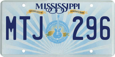 MS license plate MTJ296