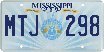 MS license plate MTJ298