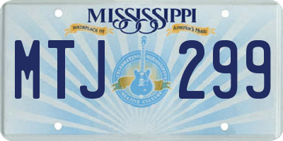 MS license plate MTJ299