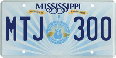 MS license plate MTJ300