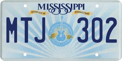MS license plate MTJ302