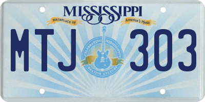 MS license plate MTJ303