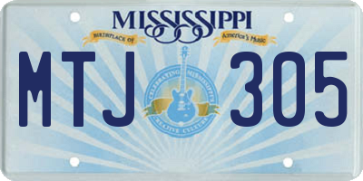 MS license plate MTJ305